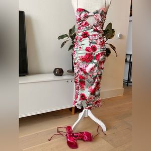 Pink and green dress